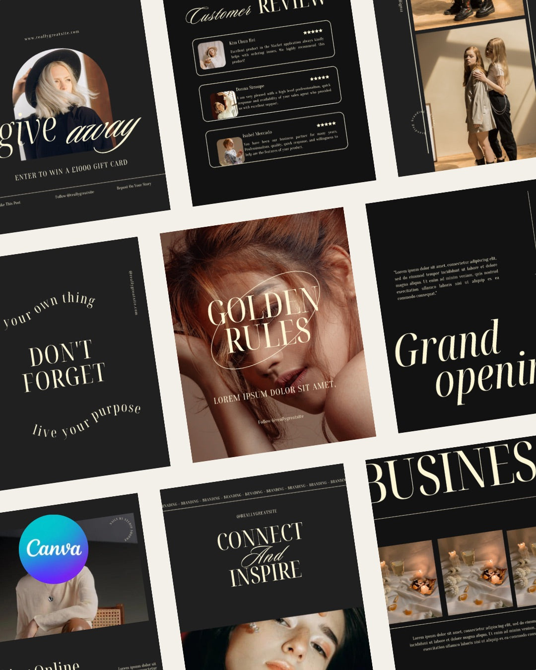 INSTAGRAM BUNDLE - 80 Editable Post Templates with CANVA