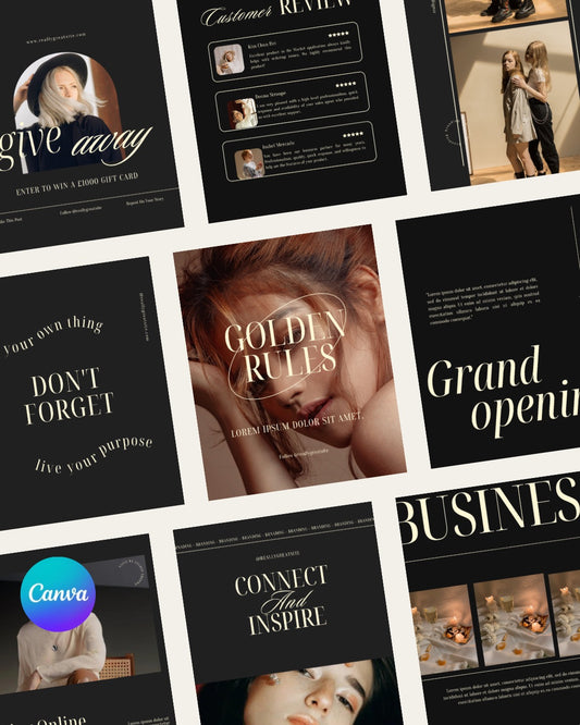 INSTAGRAM BUNDLE - 80 Editable Post Templates with CANVA 