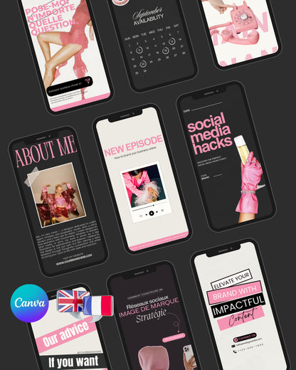 Pack Black & Pink Stories (99 templates)