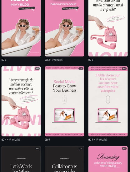 Pack Black & Pink Stories (99 templates)